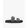 Kg Kurt Geiger Womens Black Rath Bling Braided Vegan-leather Slides In Black