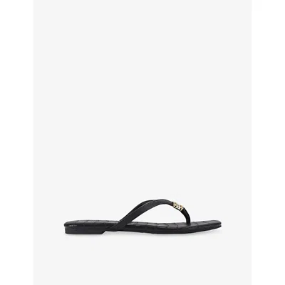 Kg Kurt Geiger Womens Black Rinse Faux-leather Sandals Eur 39 / 6 Uk In Animal Print