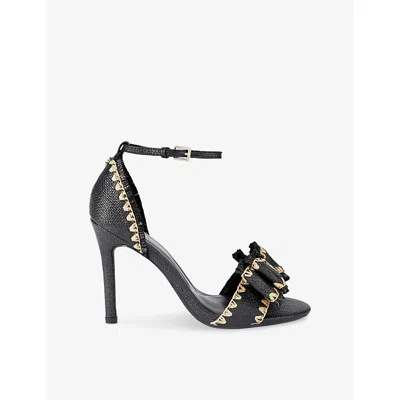 Kg Kurt Geiger Womens Black Robbie Raffia Heeled Sandals Eur 38/5 Uk