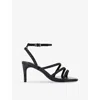 Kg Kurt Geiger Womens Savanna Low Crystal-embellished Heeled Woven Sandals Blac In Black