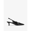 Kg Kurt Geiger Womens Black Sienna Faux-leather Heeled Courts In Black