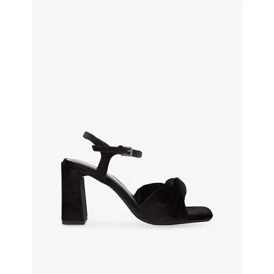 Kg Kurt Geiger Womens Black Signet Velvet Heeled Sandals Eur 38/5 Uk