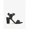 Kg Kurt Geiger Womens Black Sutton Lizard-embossed Faux-leather Sandals In Black