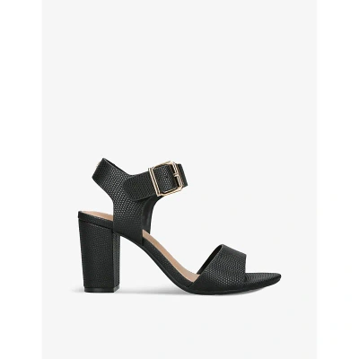 Kg Kurt Geiger Womens Black Sutton Lizard-embossed Faux-leather Sandals