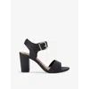 Kg Kurt Geiger Womens Black Sutton Lizard-embossed Faux-leather Sandals In Black