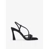 Kg Kurt Geiger Womens Sweetie Gem Woven Heeled Slingbacks Black Eur 37 / 4 Uk In Black