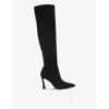 Kg Kurt Geiger Womens Sweetie Heeled Leather Knee-high Boots Blac In Black