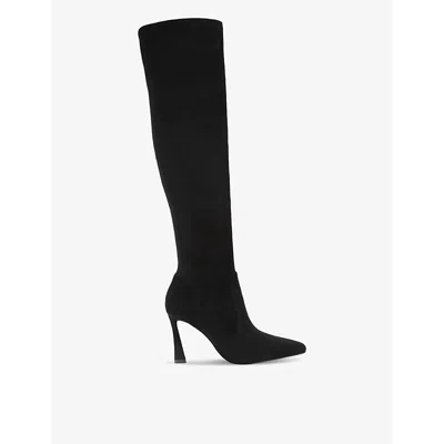 Kg Kurt Geiger Womens Sweetie Heeled Leather Knee-high Boots Blac In Black
