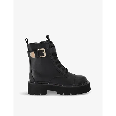 Kg Kurt Geiger Womens Trick Lace-up Faux-leather Ankle Boots Blac In Black