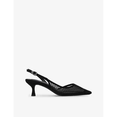 Kg Kurt Geiger Womens  Aria Low-heel Mesh Slingback Heels In Black/comb