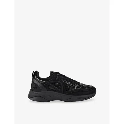 Kg Kurt Geiger Womens Black/comb Luxe Gem Woven Trainers Eur 38/5 Uk In Animal Print