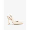 Kg Kurt Geiger Womens Bone Aria Pointed-toe Sling-back Leather Courts In Bone