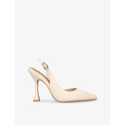 Kg Kurt Geiger Womens  Aria2 Sling-back Heeled Faux-leather Courts In Bone