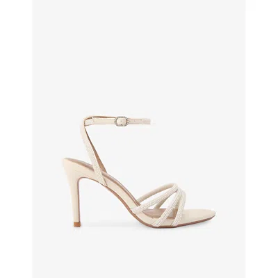 Kg Kurt Geiger Womens Bone Fancy Heeled Woven Sandals Eur 37 / 4 Uk In Neutral