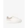 Kg Kurt Geiger Womens Kali Crystal-embellished Faux-leather Low-top Trainers B In Bone