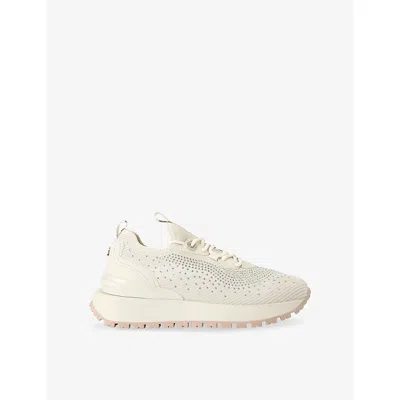 Kg Kurt Geiger Womens Bone Louisa Knitted Gem Low-top Trainers Eur 36 / 3 Uk
