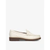 Kg Kurt Geiger Womens Bone Melody Cut-out Strap Leather Loafers In Bone