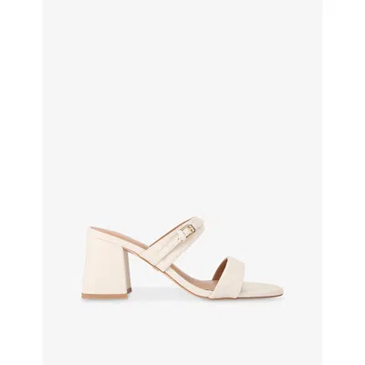 Kg Kurt Geiger Womens  Precious Faux-leather Heeled Sandals In Bone