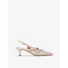 Kg Kurt Geiger Womens Bone Sienna Faux-leather Heeled Courts In Bone