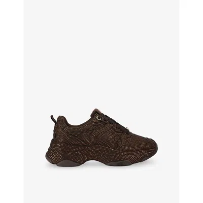 Kg Kurt Geiger Womens Brown Luster Woven Trainers Eur 41 / 8 Uk