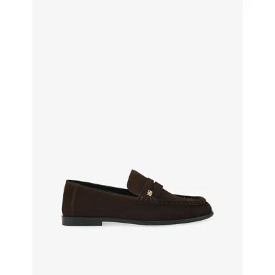 Kg Kurt Geiger Womens Brown Mae Suede Loafers Eur 38/5 Uk