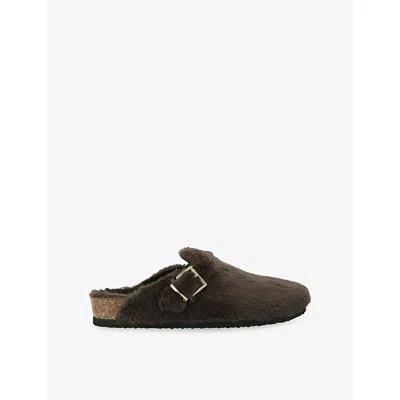 Kg Kurt Geiger Womens Brown Nia Faux-fur Mules Eur 41 / 8 Uk