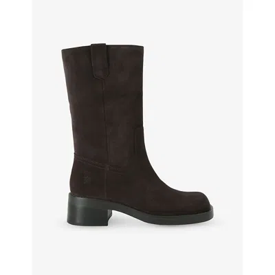 Kg Kurt Geiger Womens Brown Stint Suede Boots Eur 37 / 4 Uk