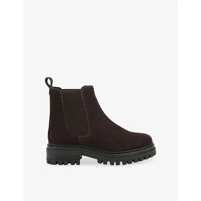 Kg Kurt Geiger Womens Brown Teddy Leather Ankle Boots Eur 37 / 4 Uk