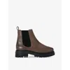Kg Kurt Geiger Womens  Teddy Pull-tab Leather Chelsea Boots In Brown