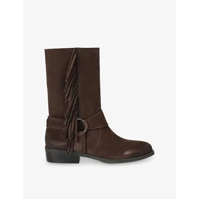 Kg Kurt Geiger Womens Brown Trist Suede Boots Eur 38/5 Uk