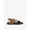 Kg Kurt Geiger Womens Brown/oth Ryhan Flat Suede Sandals Eur 38/5 Uk In Brown