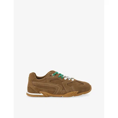 Kg Kurt Geiger Womens Camel Lather Suede Trainers Eur 39 / 6 Uk In Multi