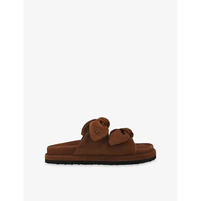 Kg Kurt Geiger Womens Camel Reva Suede Slides Eur 40 / 7 Uk In Brown