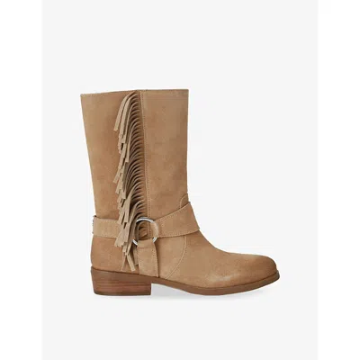 Kg Kurt Geiger Womens Camel Trist Suede Boots Eur 38/5 Uk In Multi