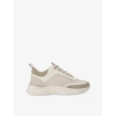 Kg Kurt Geiger Womens Cream Link Panelled Knitted Low-top Trainers