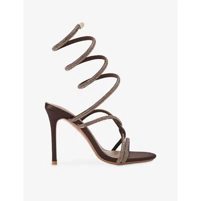 Kg Kurt Geiger Womens  Sloane Satin Heeled Sandals In Brown