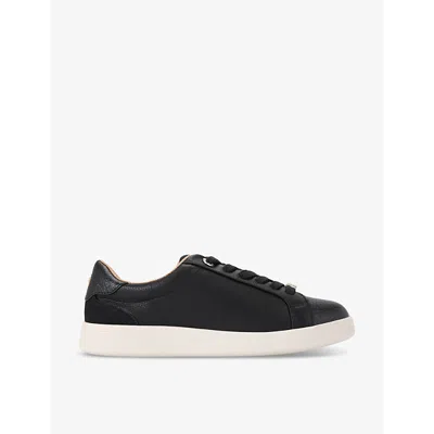 Kg Kurt Geiger Womens Black Eliza Logo-plaque Faux-leather Low-top Trainers