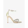 Kg Kurt Geiger Womens  Affect Crystal-embellished Heeled Sandals In Gold