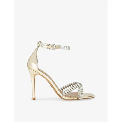 Kg Kurt Geiger Womens  Affect Crystal-embellished Heeled Sandals In Gold