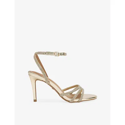 Kg Kurt Geiger Womens Gold Fancy Heeled Woven Sandals Eur 40 / 7 Uk