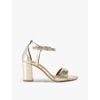 Kg Kurt Geiger Womens  Faryn Faux-leather Heeled Sandals In Gold