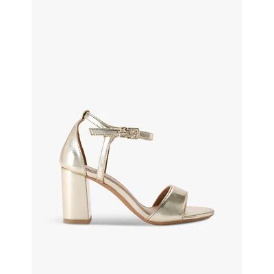 Kg Kurt Geiger Womens  Faryn Faux-leather Heeled Sandals In Gold