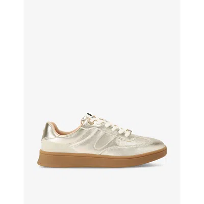 Kg Kurt Geiger Womens Gold Kindred Metallic Faux-leather Low-top Trainers