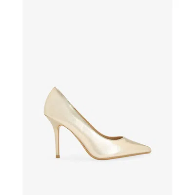 Kg Kurt Geiger Womens Gold Nala Faux-leather Heeled Courts Eur 37 / 4 Uk