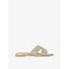 Kg Kurt Geiger Womens Gold Pose Crystal And Pearl-embellished Woven Flat Mules In Gold
