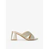 Kg Kurt Geiger Womens Gold Pose Crystal And Pearl-embellished Woven Heeled Mules In Gold