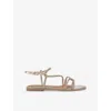 Kg Kurt Geiger Womens Gold Priya Crystal-embellished Woven Flat Sandals In Gold