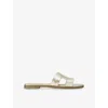 Kg Kurt Geiger Womens  Raven Faux-leather Flat Sandals
