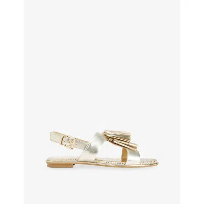 Kg Kurt Geiger Womens Gold Rita Leather Sandals Eur 38/5 Uk