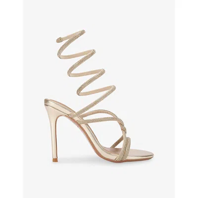 Kg Kurt Geiger Womens  Sloane Woven Heeled Sandals In Gold